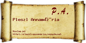 Pleszl Annamária névjegykártya